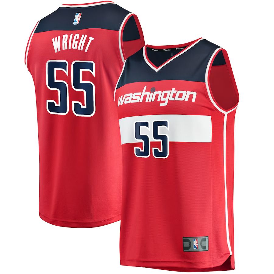 Men Washington Wizards 55 Delon Wright Fanatics Branded Red Fast Break Replica NBA Jersey